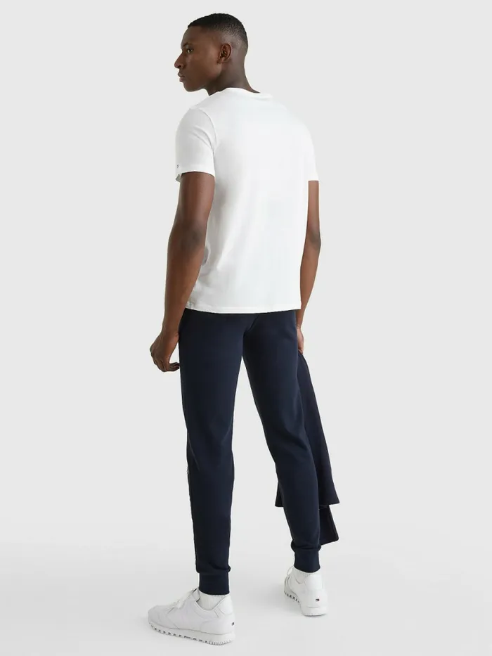 Tommy Hilfiger Th Stretch Logo Print TShirt White Mens TShirts For Sale