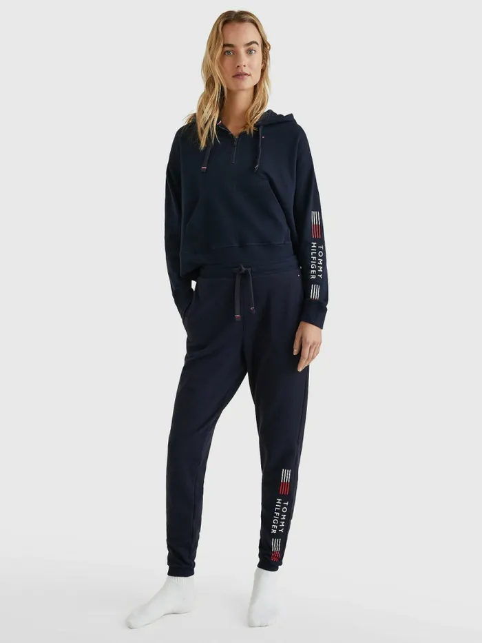 Tommy Hilfiger Th Stretch Logo Sweatpants Desert Sky Womens Trousers Casaul