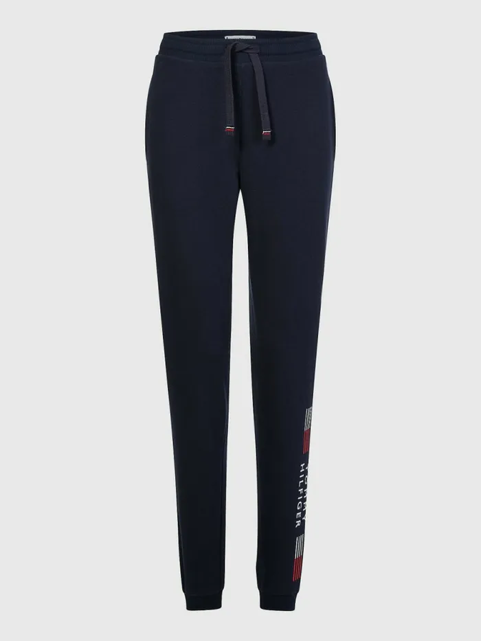 Tommy Hilfiger Th Stretch Logo Sweatpants Desert Sky Womens Trousers Casaul