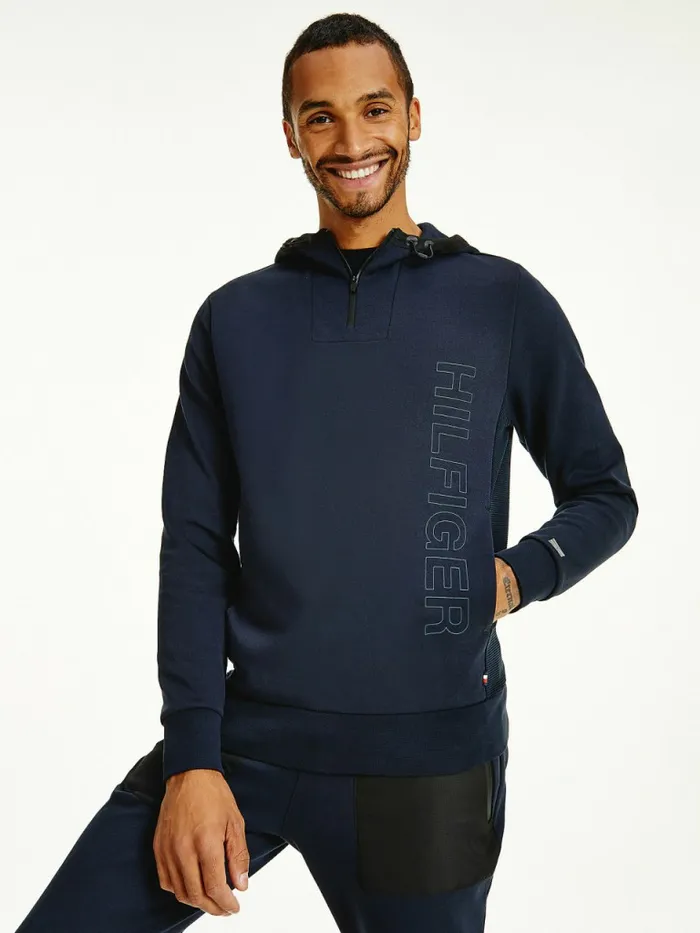 Tommy Hilfiger Th Tech Essential Logo QuarterZip Hoody Desert Sky Mens Sweatshirts and Hoodies Sale Tommy Hilfiger Th Tech Essential Logo QuarterZip Hoody Desert Sky Mens Sweatshirts and Hoodies Sale