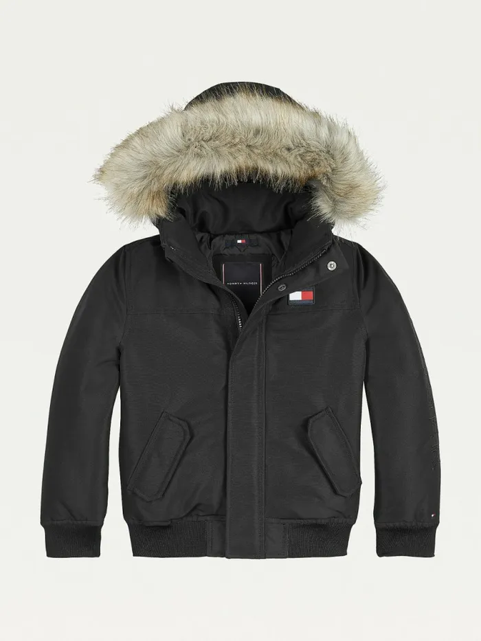 Tommy Hilfiger Th Tech Jacket Black Boys Coats and Jackets On Sale