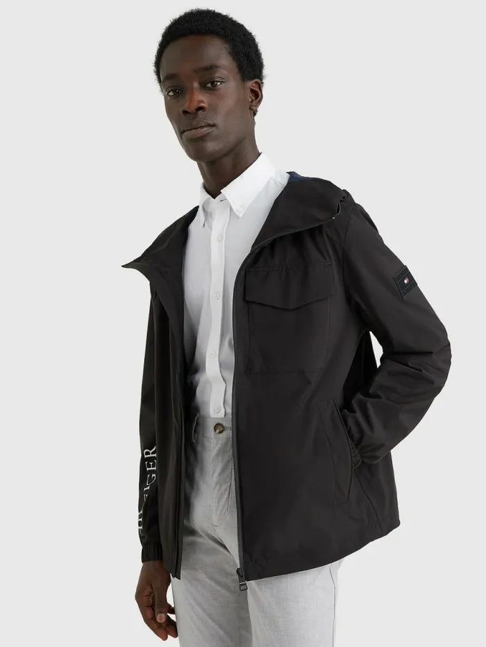Tommy Hilfiger Th Tech Warm Hooded Jacket Black Mens Coats and Jackets On Sale Tommy Hilfiger Th Tech Warm Hooded Jacket Black Mens Coats and Jackets On Sale