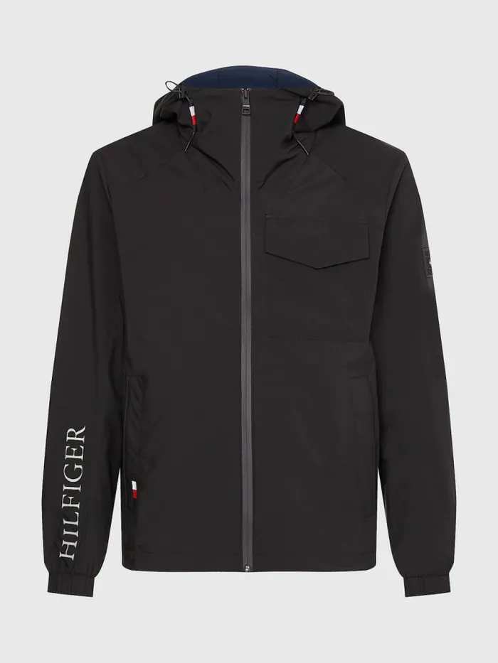 Tommy Hilfiger Th Tech Warm Hooded Jacket Black Mens Coats and Jackets On Sale