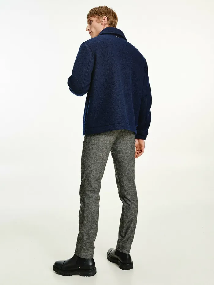 Tommy Hilfiger Th Tech Wool Blend ZipThru Shacket Desert Sky Mens Coats and Jackets Online