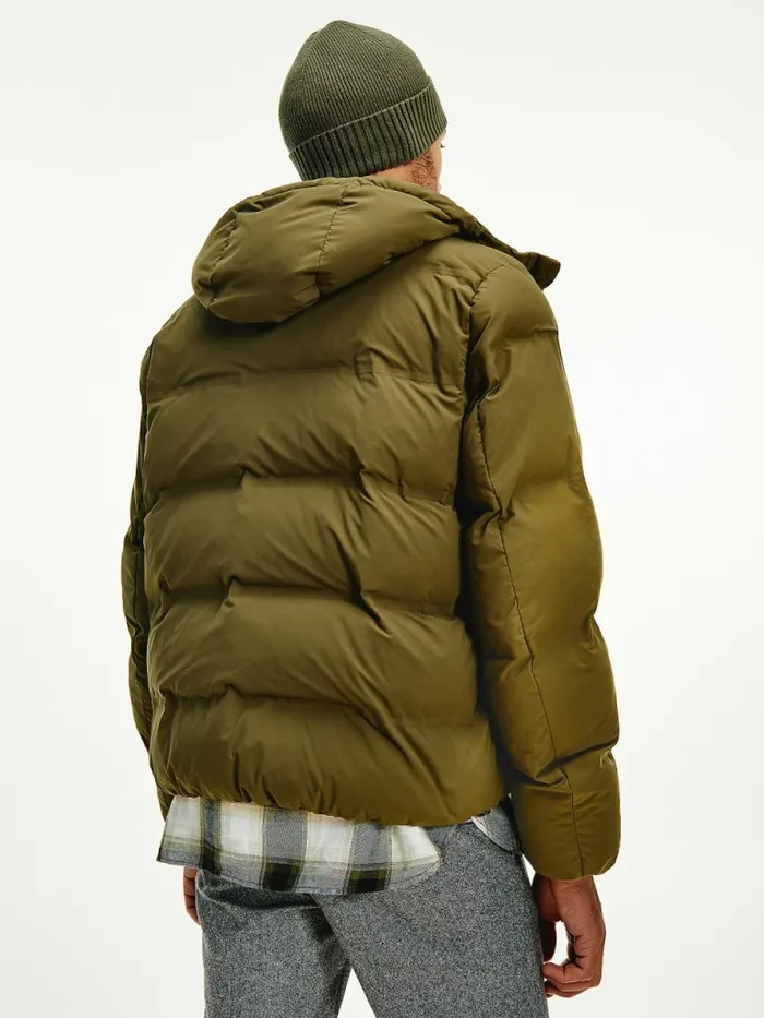 Tommy Hilfiger Th Warm Flex Hooded Filled Jacket Olivewood Mens Coats and Jackets Fashion