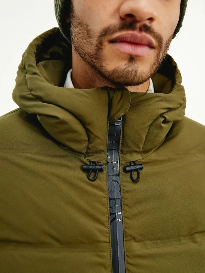 Tommy Hilfiger Th Warm Flex Hooded Filled Jacket Olivewood Mens Coats and Jackets Fashion