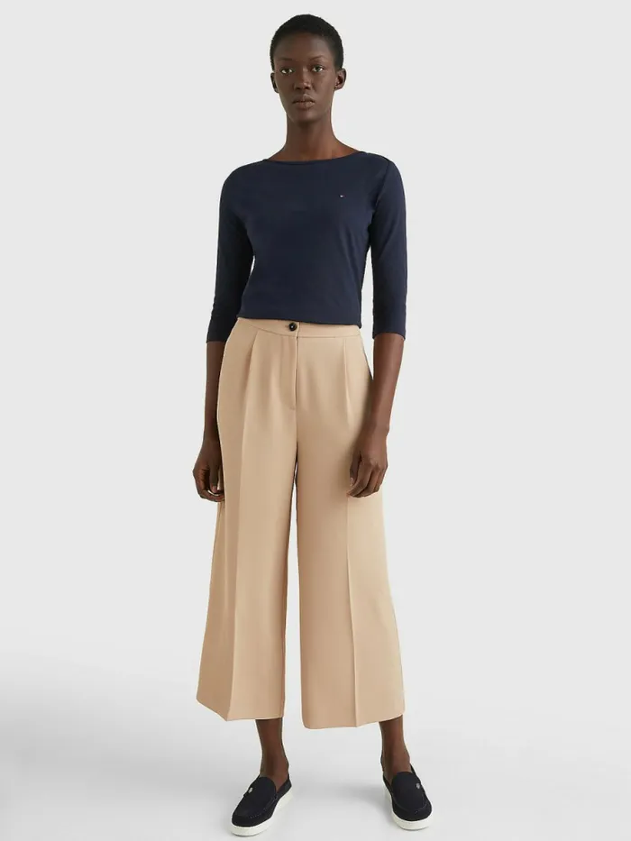 Tommy Hilfiger ThreeQuarter Sleeve Slim Fit TShirt Desert Sky Womens TShirts Cheap On Sale