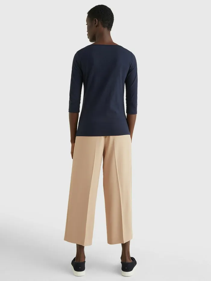 Tommy Hilfiger ThreeQuarter Sleeve Slim Fit TShirt Desert Sky Womens TShirts Cheap On Sale