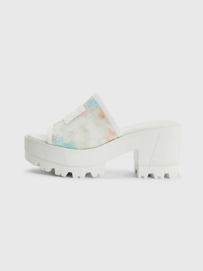Tommy Hilfiger TieDye Block Heel Mules Tie Dye Womens Sandals On Sale