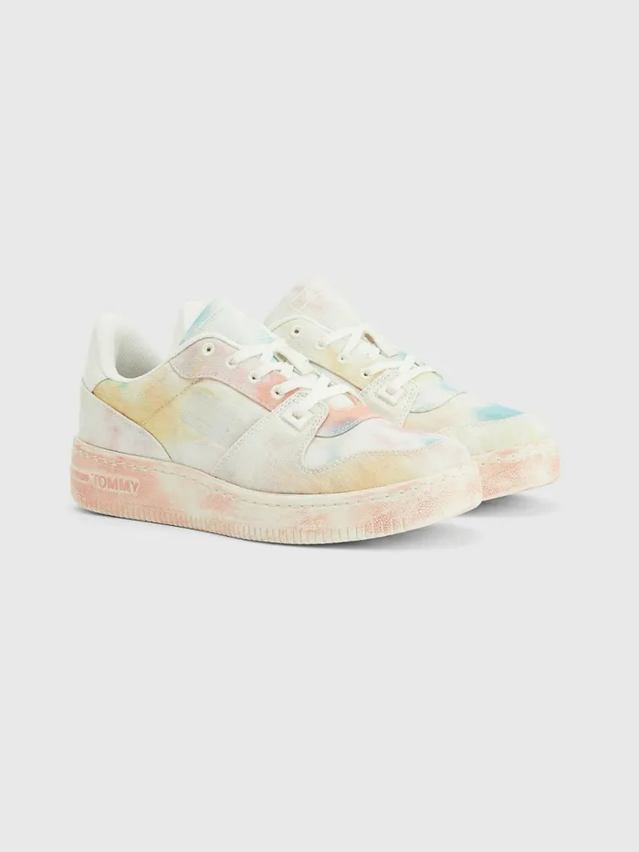 Tommy Hilfiger TieDye Cupsole Basket Trainers Island Punch Womens Trainers Sale Tommy Hilfiger TieDye Cupsole Basket Trainers Island Punch Womens Trainers Sale