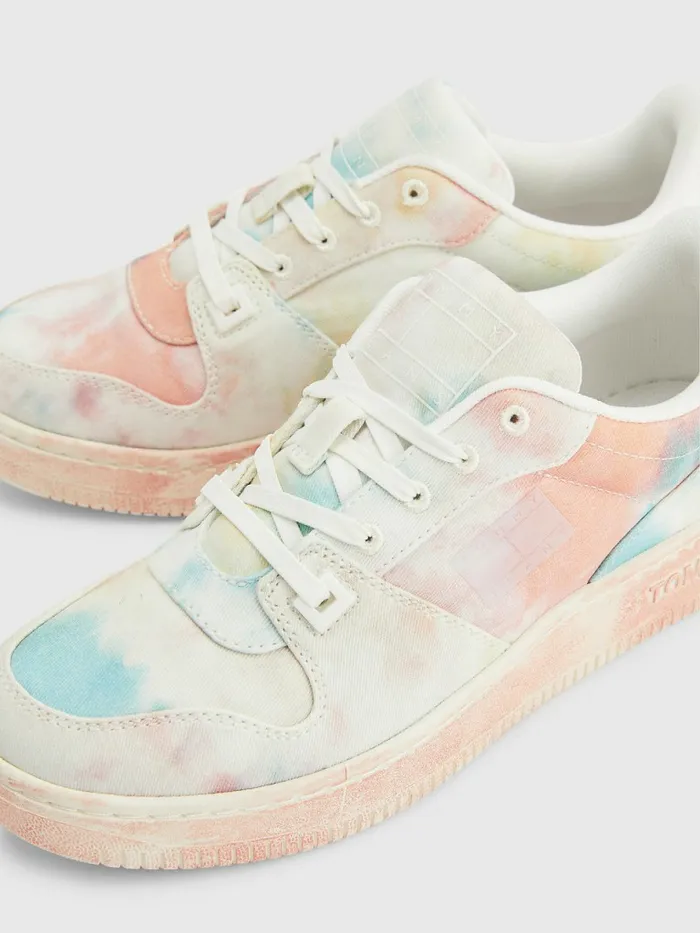 Tommy Hilfiger TieDye Cupsole Basket Trainers Island Punch Womens Trainers Sale