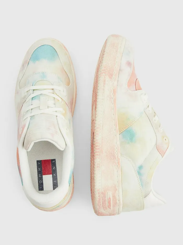 Tommy Hilfiger TieDye Cupsole Basket Trainers Island Punch Womens Trainers Sale