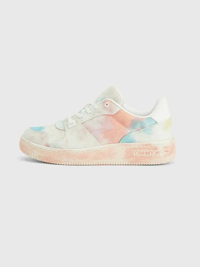 Tommy Hilfiger TieDye Cupsole Basket Trainers Island Punch Womens Trainers Sale