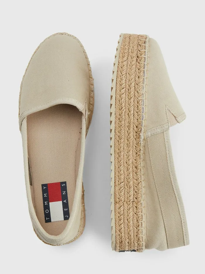 Tommy Hilfiger TieDye Logo Flatform Espadrilles Savannah Sand Womens Flat Shoes Casaul