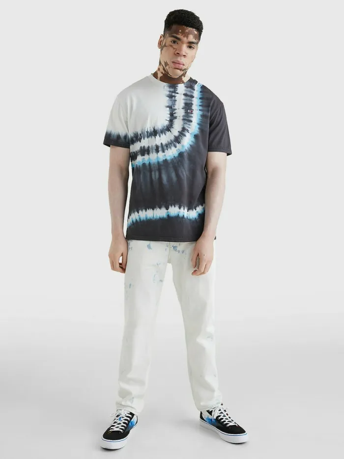Tommy Hilfiger Tie Dye Organic Cotton TShirt Tie Dye Mix Mens Tracksuits On Sale