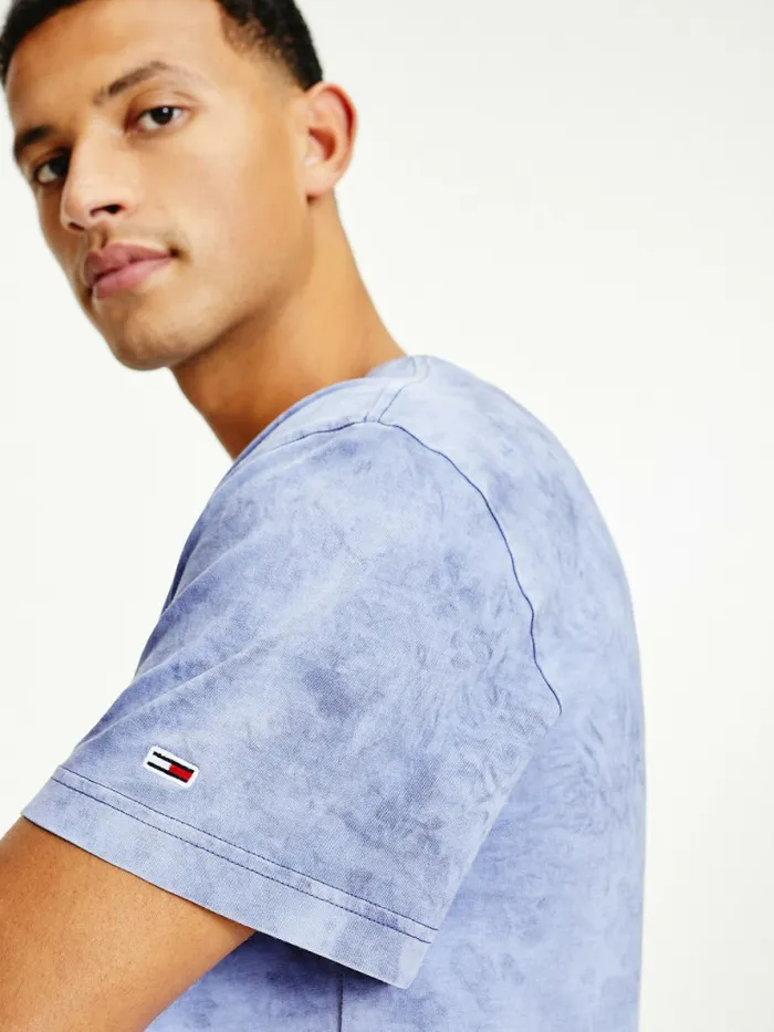 Tommy Hilfiger TieDye Relaxed Fit TShirt Dark Aster Mens TShirts Gift Ideas