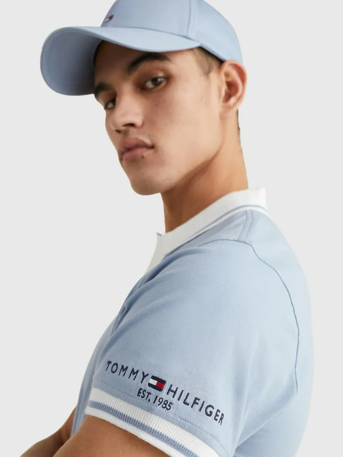 Tommy Hilfiger Tipped Slim Fit Jersey Polo Daybreak Blue Mens Polo Shirts Online