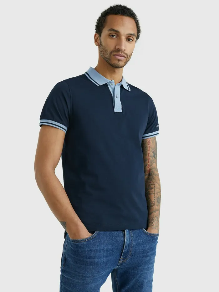 Tommy Hilfiger Tipped Slim Fit Jersey Polo Desert Sky Mens Polo Shirts Gift Ideas Tommy Hilfiger Tipped Slim Fit Jersey Polo Desert Sky Mens Polo Shirts Gift Ideas
