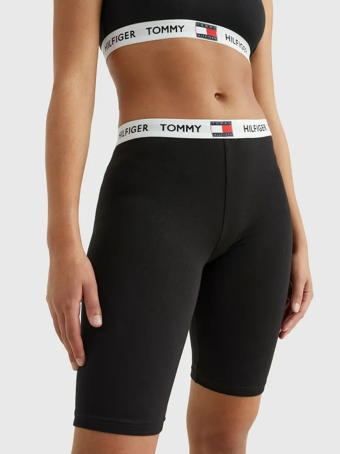 Tommy Hilfiger Tommy 85 Logo Waistband Cycle Shorts Black Womens Lounge and Nightwear Cheap On Sale Tommy Hilfiger Tommy 85 Logo Waistband Cycle Shorts Black Womens Lounge and Nightwear Cheap On Sale