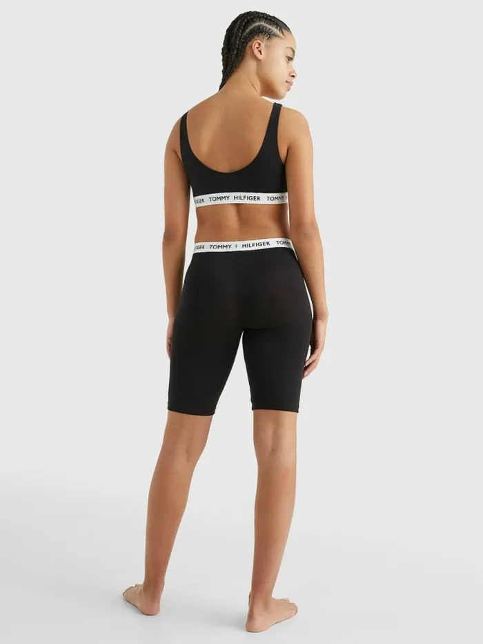 Tommy Hilfiger Tommy 85 Logo Waistband Cycle Shorts Black Womens Lounge and Nightwear Cheap On Sale