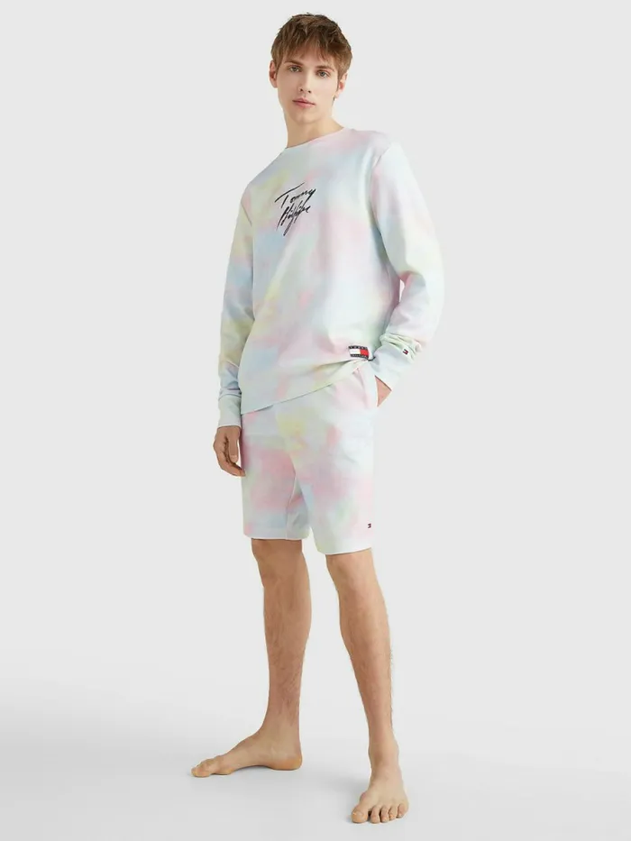 Tommy Hilfiger Tommy 85 Pastel Logo Shorts Cloudy Haze Mens Loungewear and Nightwear Popular
