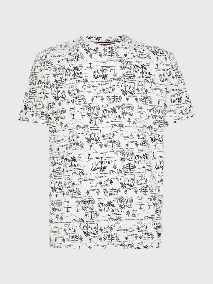 Tommy Hilfiger Tommy 85 Print TShirt Greetings White Mens TShirts Cheap On Sale