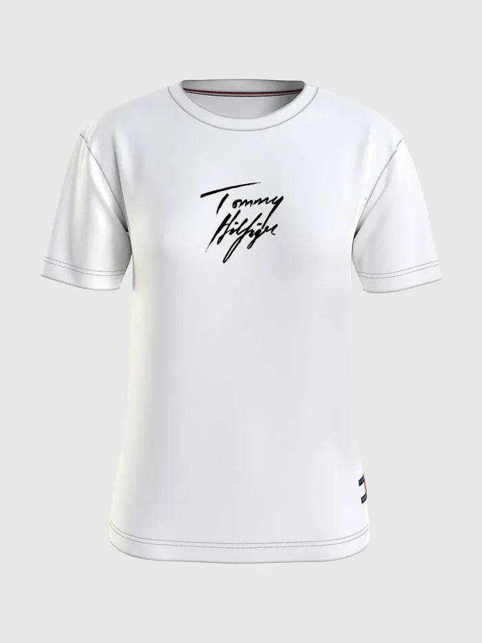 Tommy Hilfiger Tommy 85 Signature Logo TShirt White Womens Lounge and Nightwear Tommy Hilfiger Tommy 85 Signature Logo TShirt White Womens Lounge and Nightwear