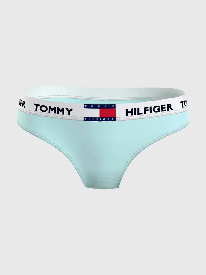 Tommy Hilfiger Tommy 85 Stretch Cotton Logo Briefs Aqua Glow Womens Lingerie