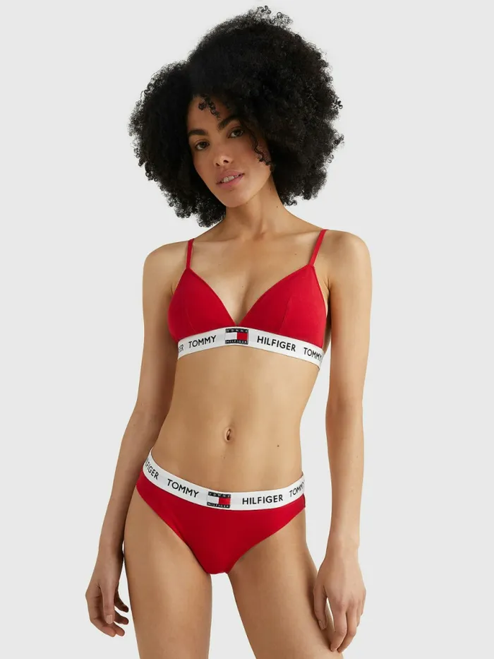 Tommy Hilfiger Tommy 85 Stretch Cotton Logo Briefs Tango Red Womens Essentials