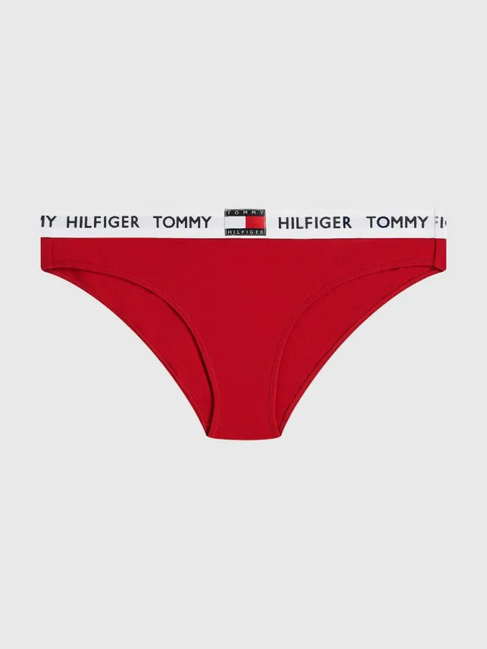 Tommy Hilfiger Tommy 85 Stretch Cotton Logo Briefs Tango Red Womens Essentials
