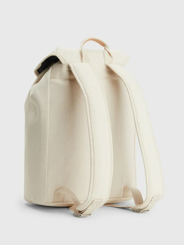 Tommy Hilfiger Tommy Badge Canvas Backpack Natural Canvas Mens Bags Popular