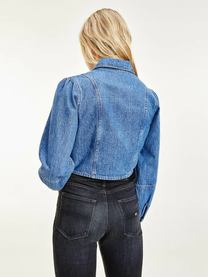 Tommy Hilfiger Tommy Badge Denim Blouse Denim Medium Womens Shirts and Blouses For Sale