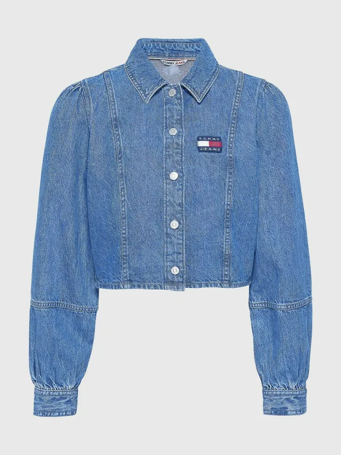 Tommy Hilfiger Tommy Badge Denim Blouse Denim Medium Womens Shirts and Blouses For Sale