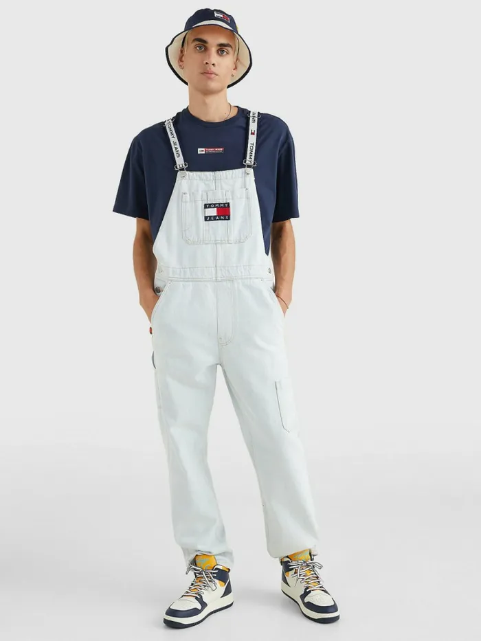 Tommy Hilfiger Tommy Badge Dungarees Denim Light Mens Jeans Fashion