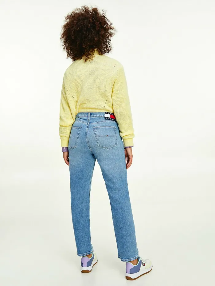 Tommy Hilfiger Tommy Badge Furry HighNeck Jumper Mimosa Yellow Womens Knitwear Near Me