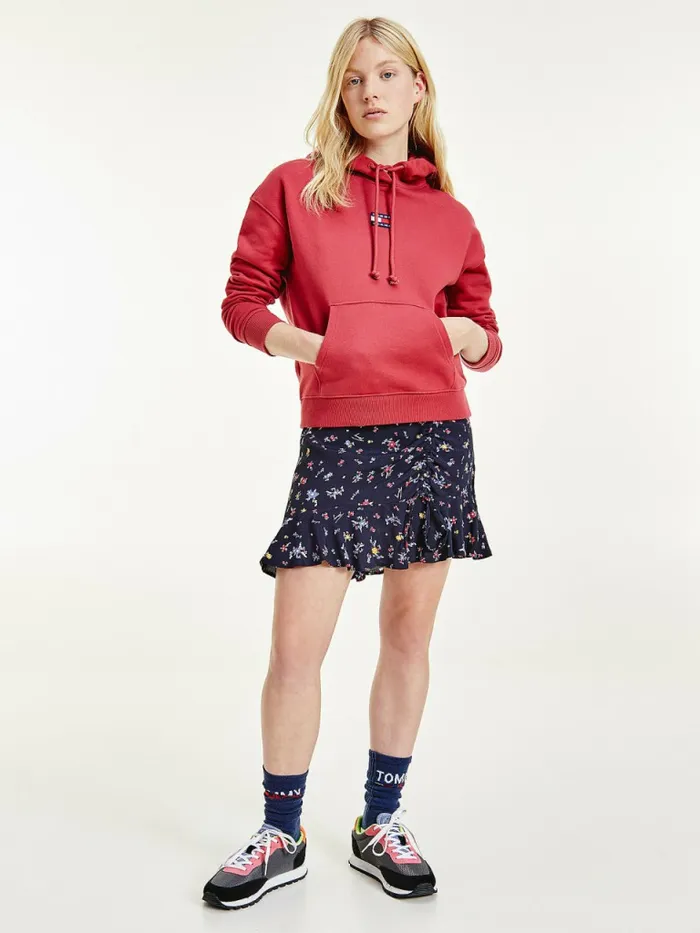 Tommy Hilfiger Tommy Badge Hoody Cranberry Crush Womens Sweatshirts and Hoodies On Sale Tommy Hilfiger Tommy Badge Hoody Cranberry Crush Womens Sweatshirts and Hoodies On Sale