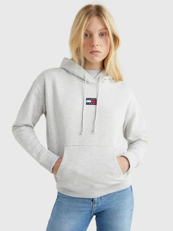 Tommy Hilfiger Tommy Badge Hoody Silver Grey Htr Womens Sweatshirts and Hoodies Gift 4 You Tommy Hilfiger Tommy Badge Hoody Silver Grey Htr Womens Sweatshirts and Hoodies Gift 4 You