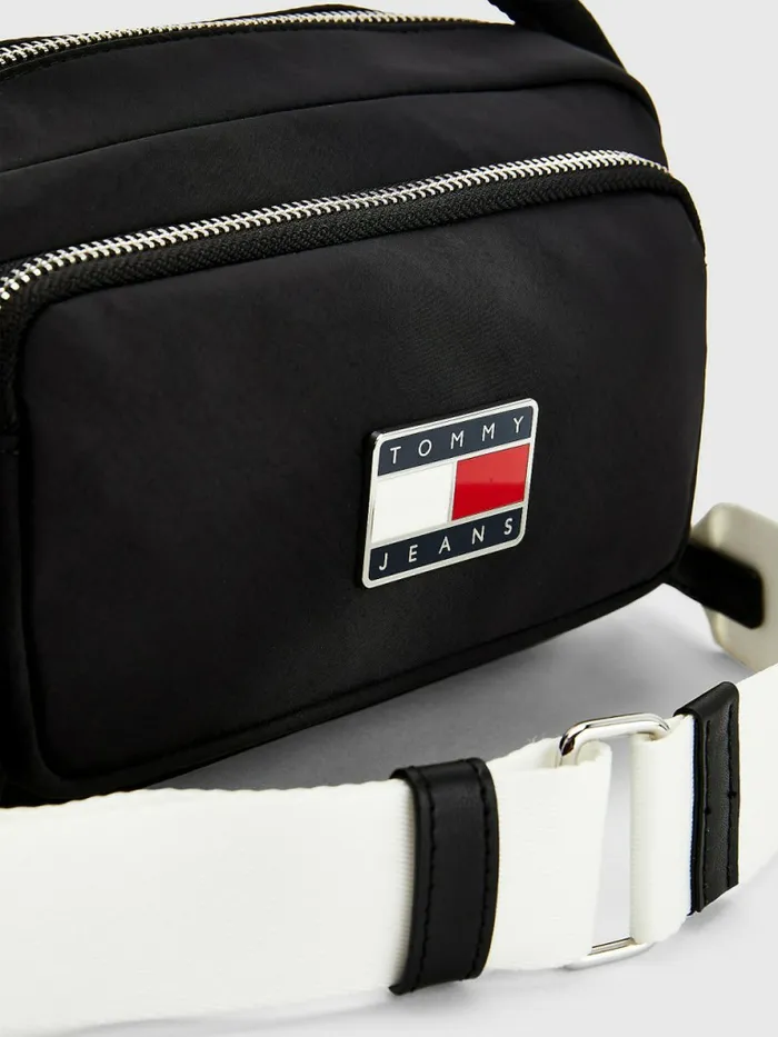 Tommy Hilfiger Tommy Badge Plaque Crossover Bag Black Womens Bags Gift for Friend