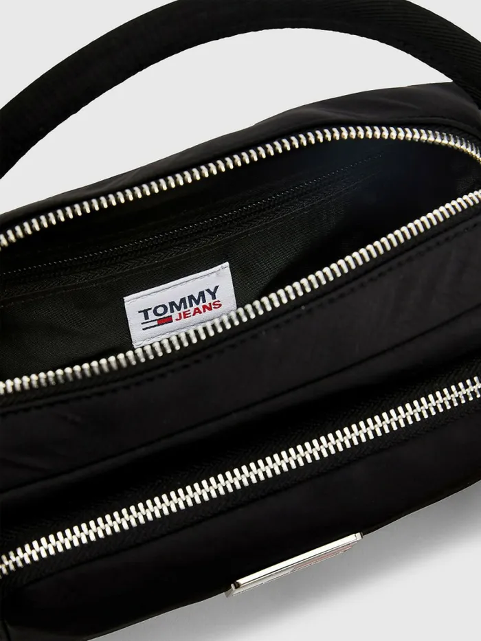 Tommy Hilfiger Tommy Badge Plaque Crossover Bag Black Womens Bags Gift for Friend