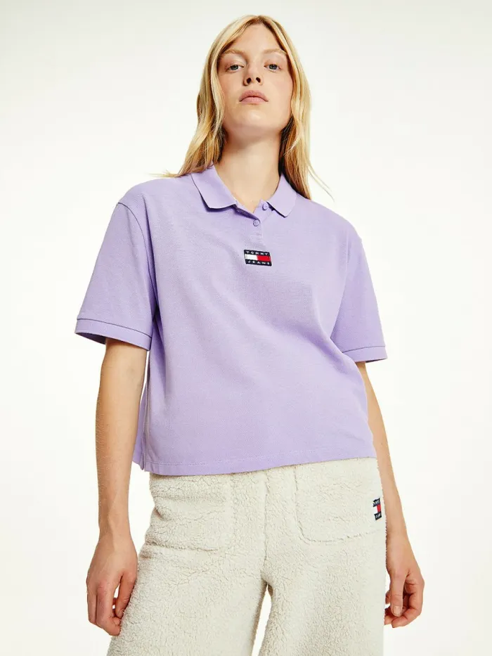Tommy Hilfiger Tommy Badge Polo Violet Viola Womens Polo Shirts Gift Ideas