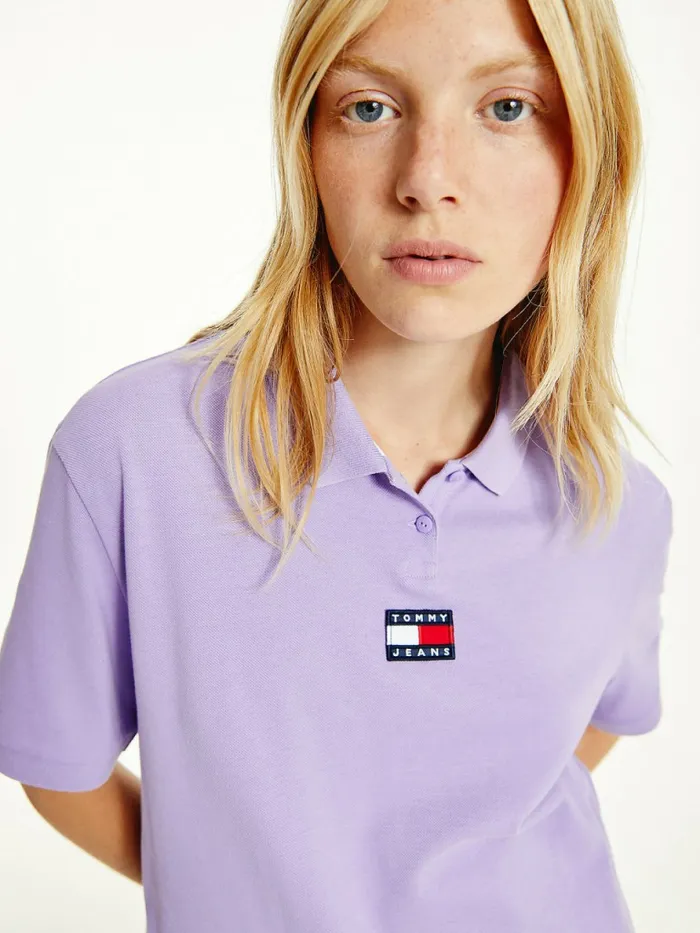 Tommy Hilfiger Tommy Badge Polo Violet Viola Womens Polo Shirts Gift Ideas
