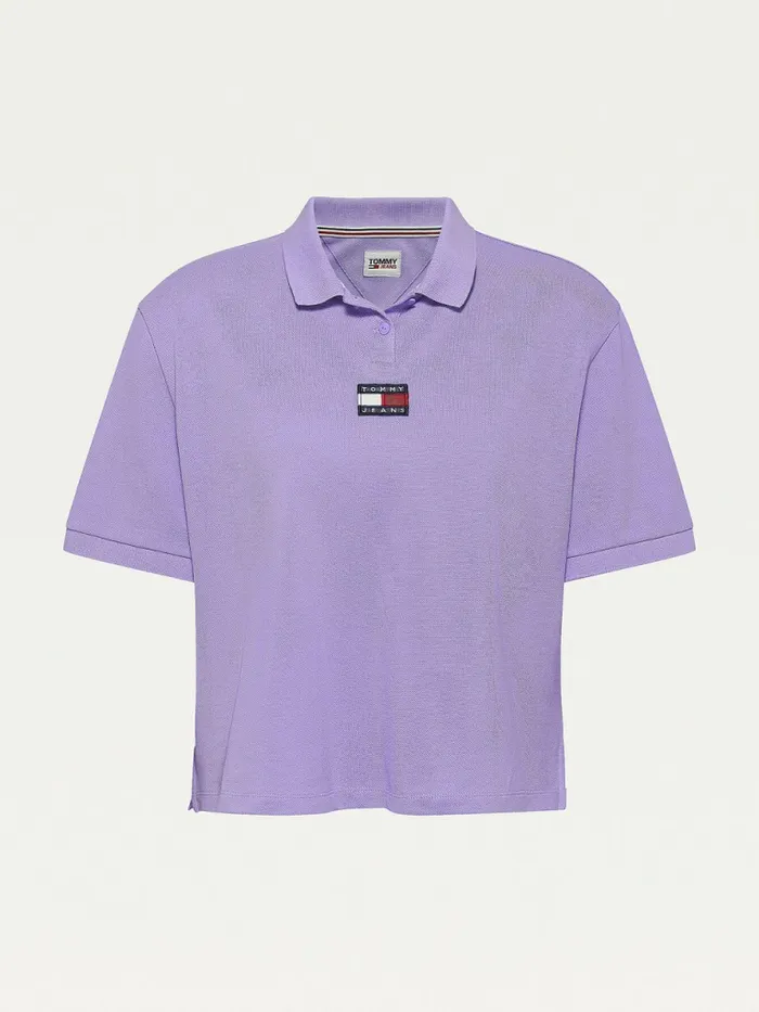 Tommy Hilfiger Tommy Badge Polo Violet Viola Womens Polo Shirts Gift Ideas