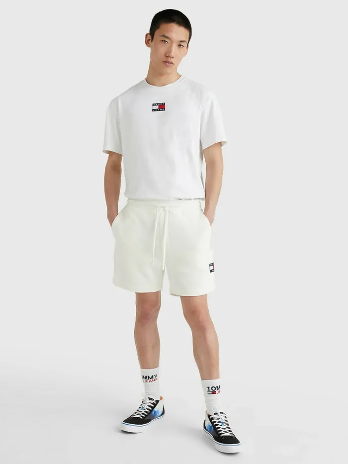 Tommy Hilfiger Tommy Badge Relaxed Cargo Shorts Ancient White Mens Shorts For Sale