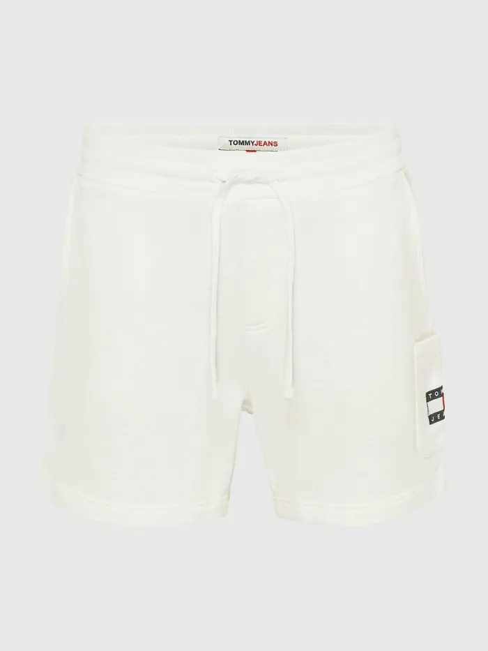 Tommy Hilfiger Tommy Badge Relaxed Cargo Shorts Ancient White Mens Shorts For Sale