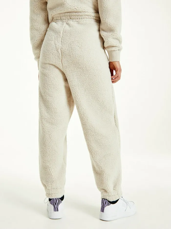 Tommy Hilfiger Tommy Badge Relaxed Fit Fleece Joggers Stony Beige Womens Trousers