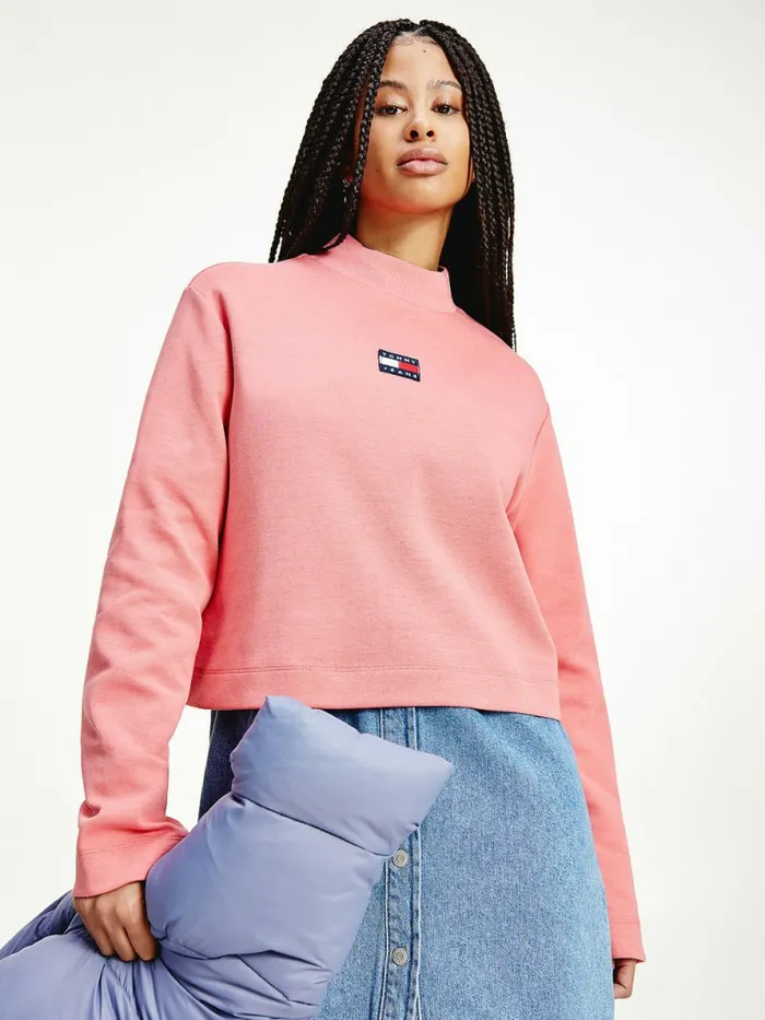 Tommy Hilfiger Tommy Badge Relaxed TShirt Deep Watermelon Womens TShirts Casaul Tommy Hilfiger Tommy Badge Relaxed TShirt Deep Watermelon Womens TShirts Casaul