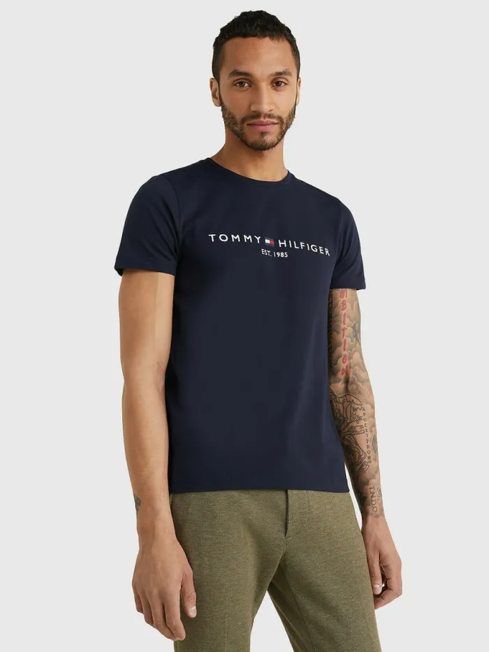 Tommy Hilfiger Tommy Hilfiger Logo TShirt Sky Captain Mens Essentials