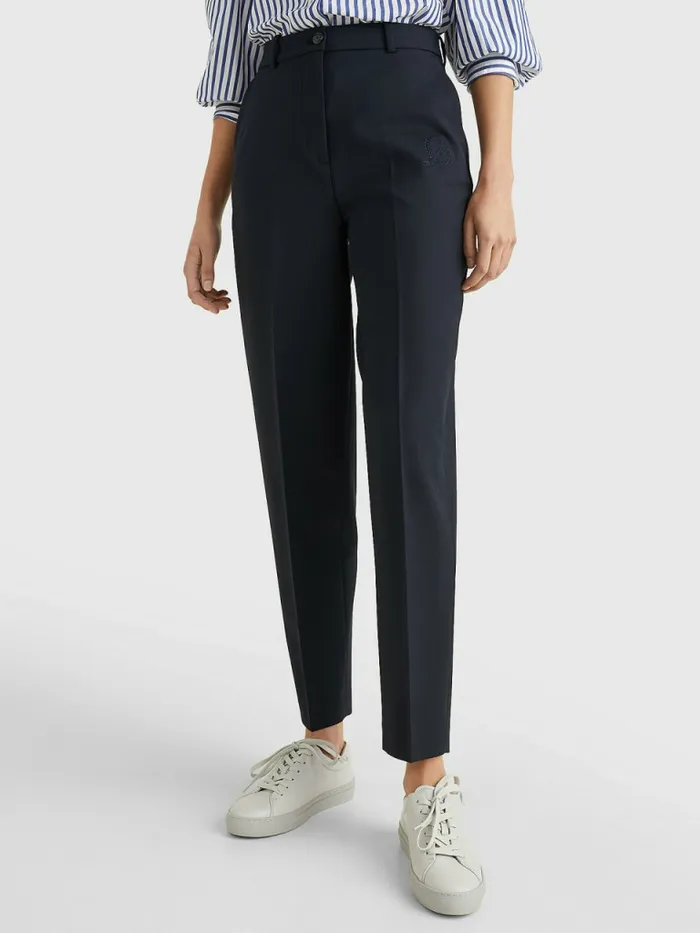 Tommy Hilfiger Tommy Icons High Rise Tapered Trousers Desert Sky Womens Trousers Tommy Hilfiger Tommy Icons High Rise Tapered Trousers Desert Sky Womens Trousers