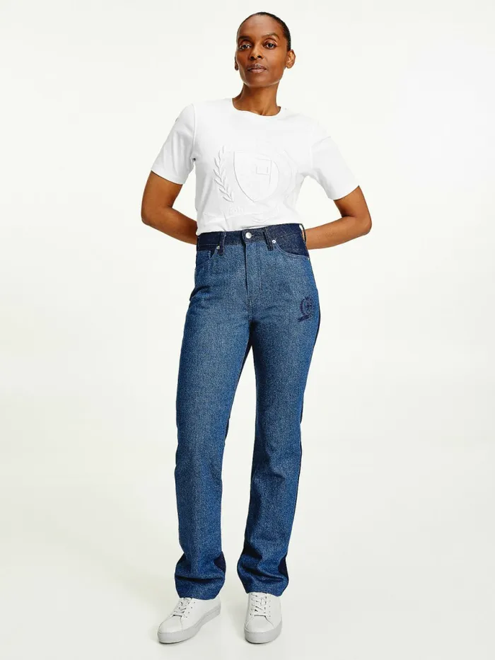 Tommy Hilfiger Tommy Icons Organic Cotton TShirt Ecru Womens TShirts Online