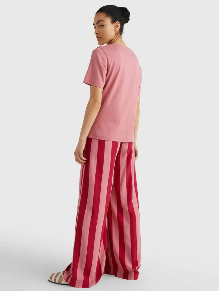 Tommy Hilfiger Tommy Icons Organic Cotton TShirt English Pink Womens TShirts Fashion